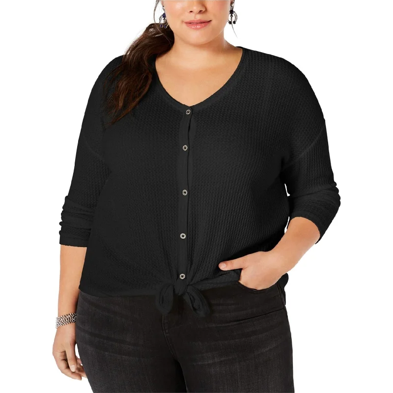 Style & Co. Womens Button-Down Thermal Blouse Confident Women's High - fashion