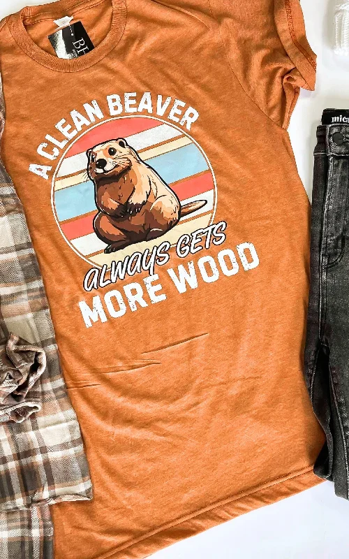 A Clean Beaver Pun Graphic T-shirt Streetwear Style for 