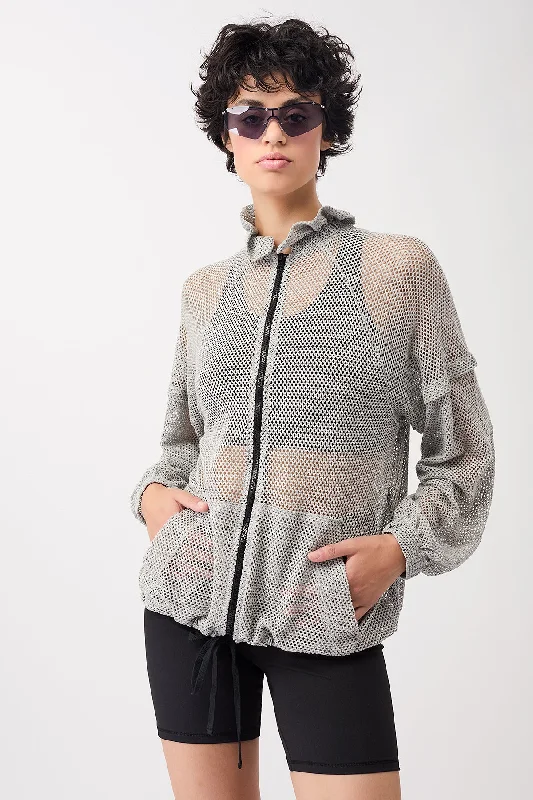 Mesh Jacket (Grey Melange) Relaxed Women's Beachy