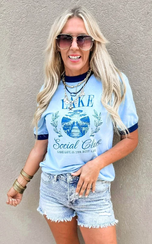 Lake Social Club Ringer Graphic T-shirt Practical Women's Multi - 