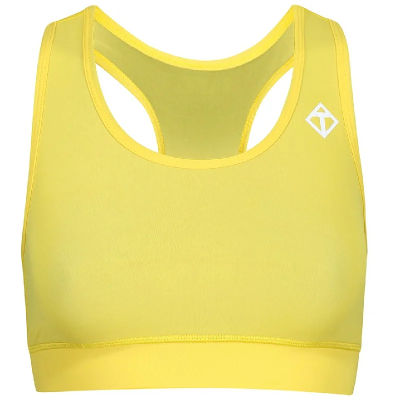 Yellow Racer Back Bra Athletic Women's High - 