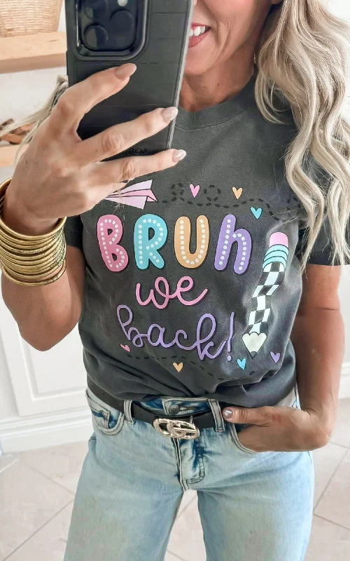 BRUH We Back Garment Dyed Graphic T-shirt Adventure