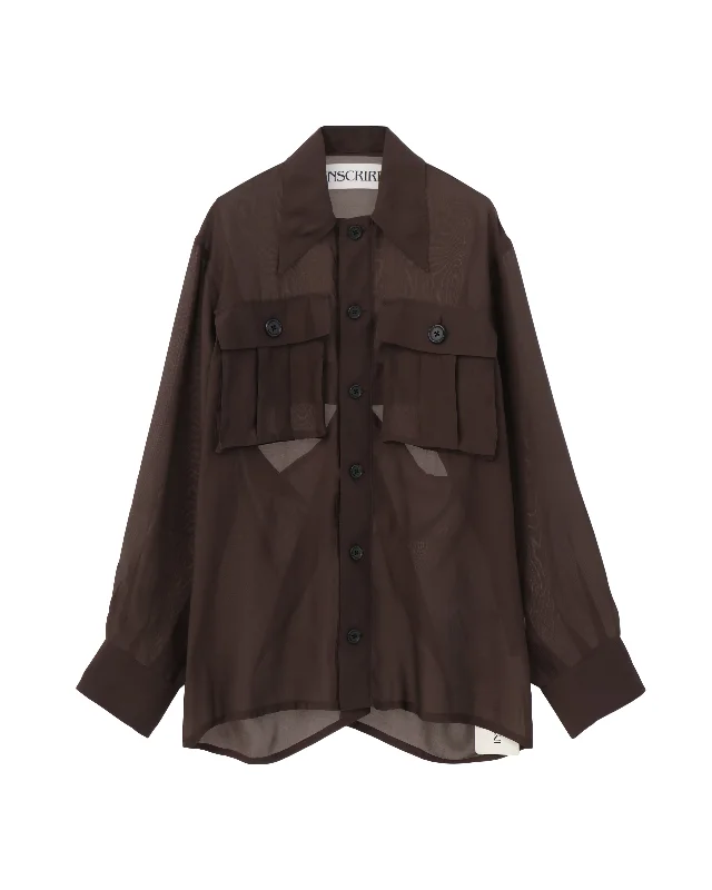 Sheer Satin Military Jacket Refined Women's Hand - crafted