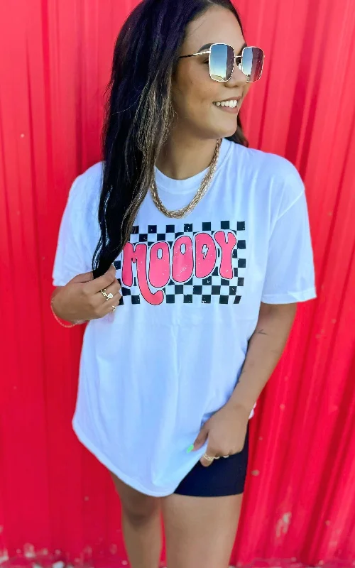 Moody Check Garment Dyed Graphic T-shirt Modern Women's 