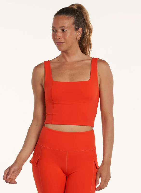 Endure Square Neck Bra Sleek Women's Metallic