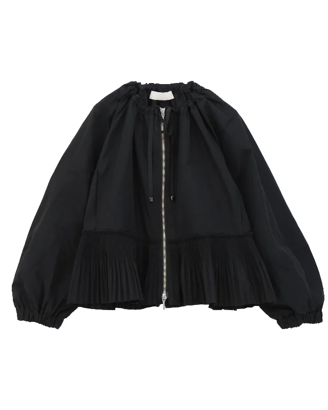 modern taffeta pleats blouson Trendy Women's Oversized