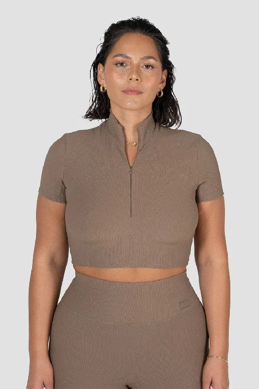 LUXRIB™ Mock Crop Minimalist Women's Casual