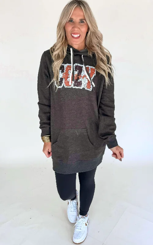 Cozy Season Dark Grey Graphic Hoodie Edgy Women's Punk
