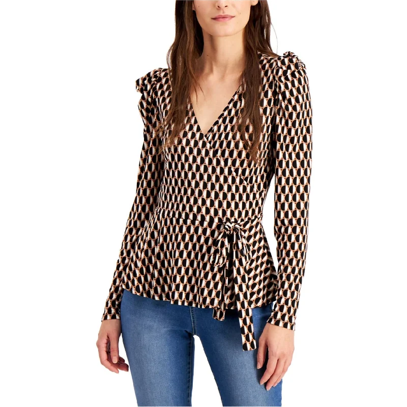 I-N-C Womens Puff-Sleeve Surplice Knit Blouse Dynamic Women's High - energy
