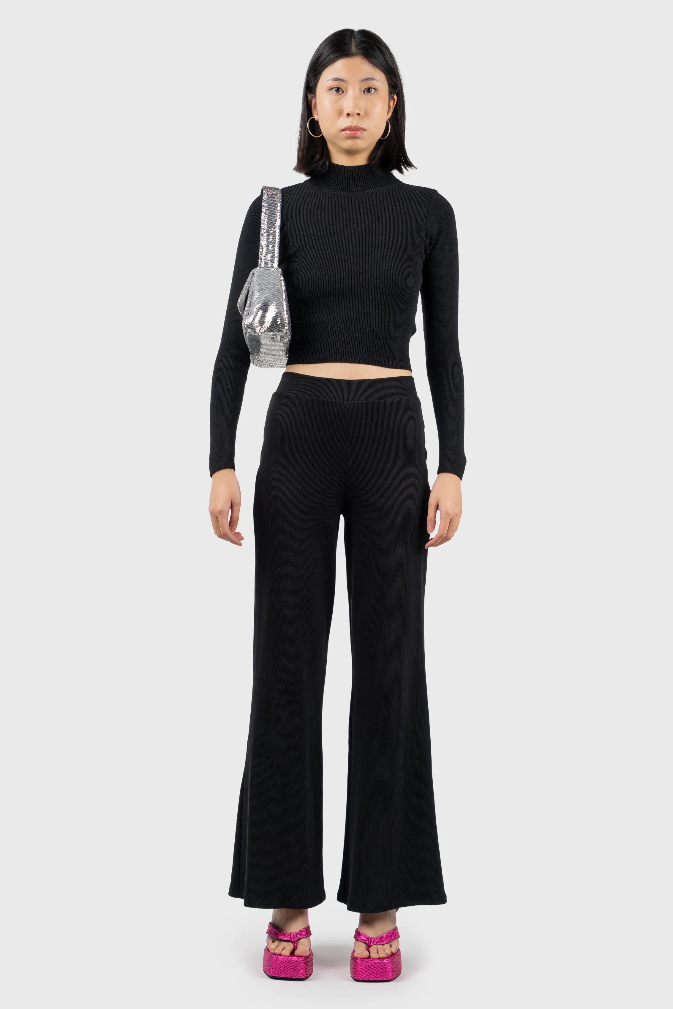 Open Back Knit Top Edgy Women's Punk