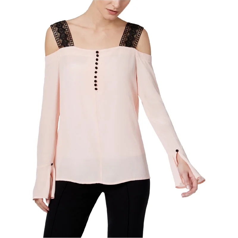 yyigal Womens Lace Strap Knit Blouse, Pink, Small Youthful Women's Pop