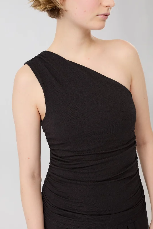 One Shoulder Top (Black) Cashmere