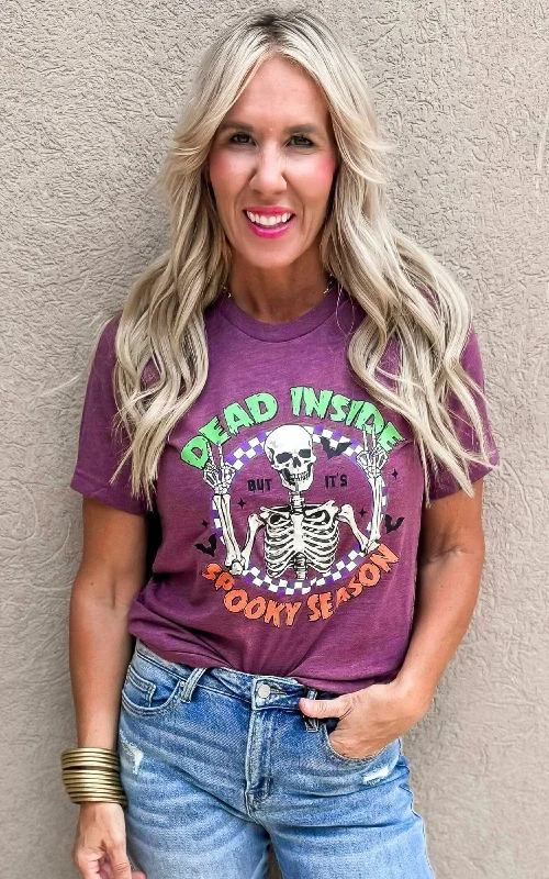 Dead Inside Spooky Season Graphic T-shirt - FINAL SALE** Cozy Women's Sherpa - lined