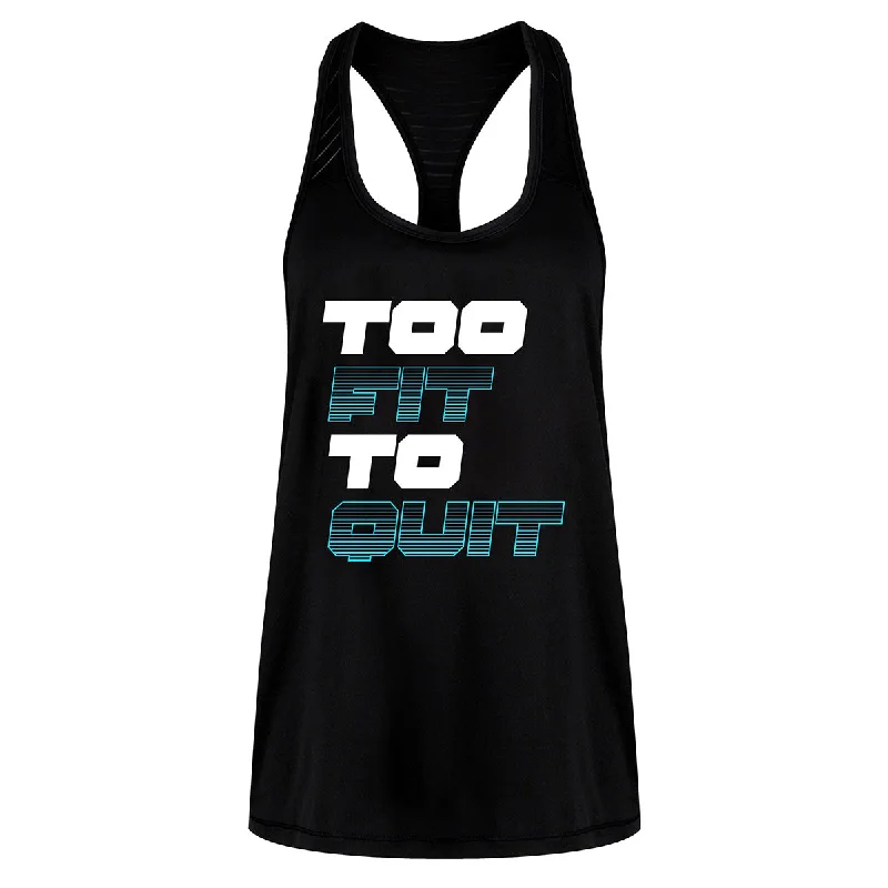 Too Fit To Quit Mesh Racerback Vest Artistic Women's Hand - painted