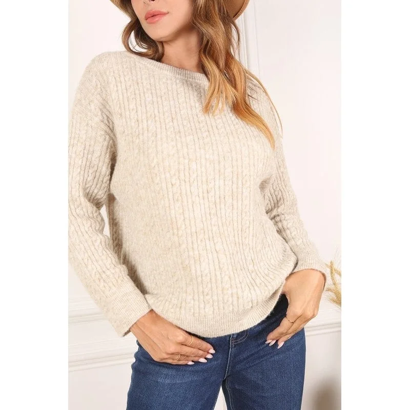 Oversize Cable Sweater Athletic Women's 