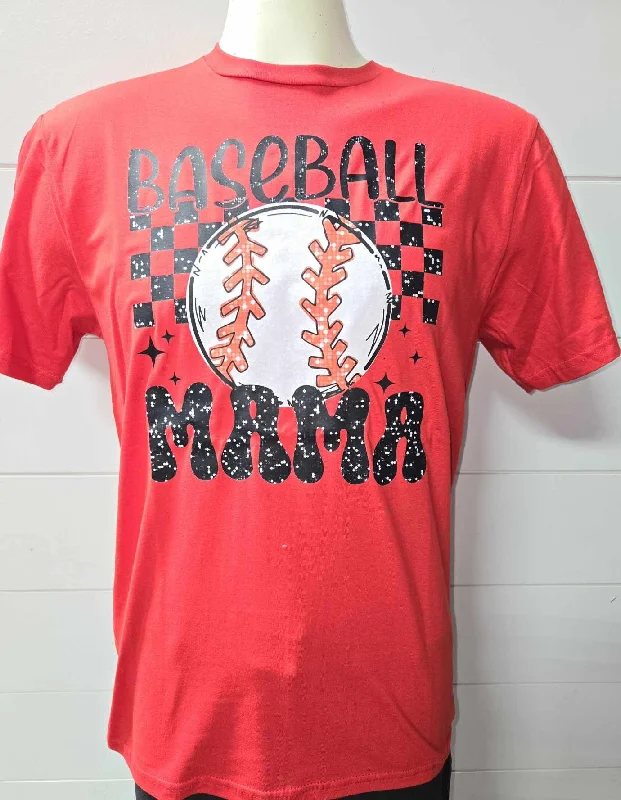 Sparkle Baseball Mama Graphic T-shirt Cool Women's Skate