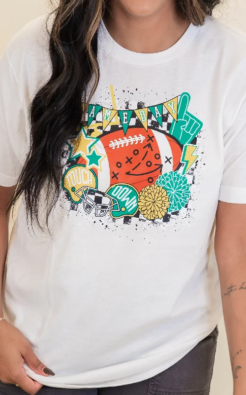 Green Gold GameDay Graphic T-shirt Bold Women's Animal Print