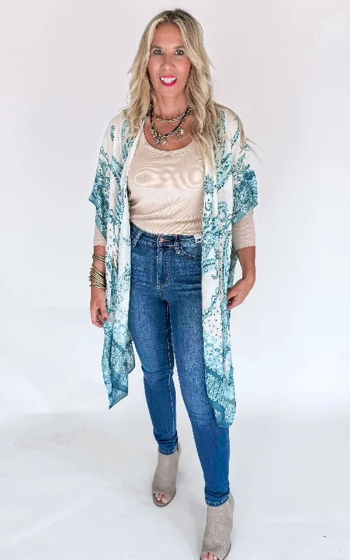 Mykene Paisley Kimono - Final Sale Sleek Women's Metallic