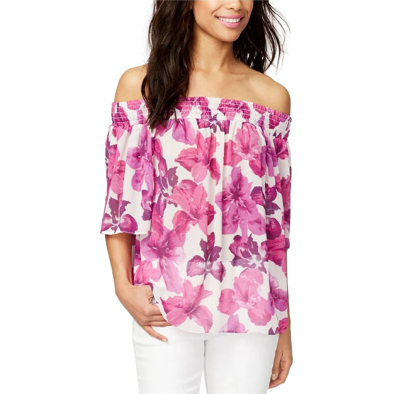Rachel Roy Womens Floral Chiffon Knit Blouse Hip Women's Urban