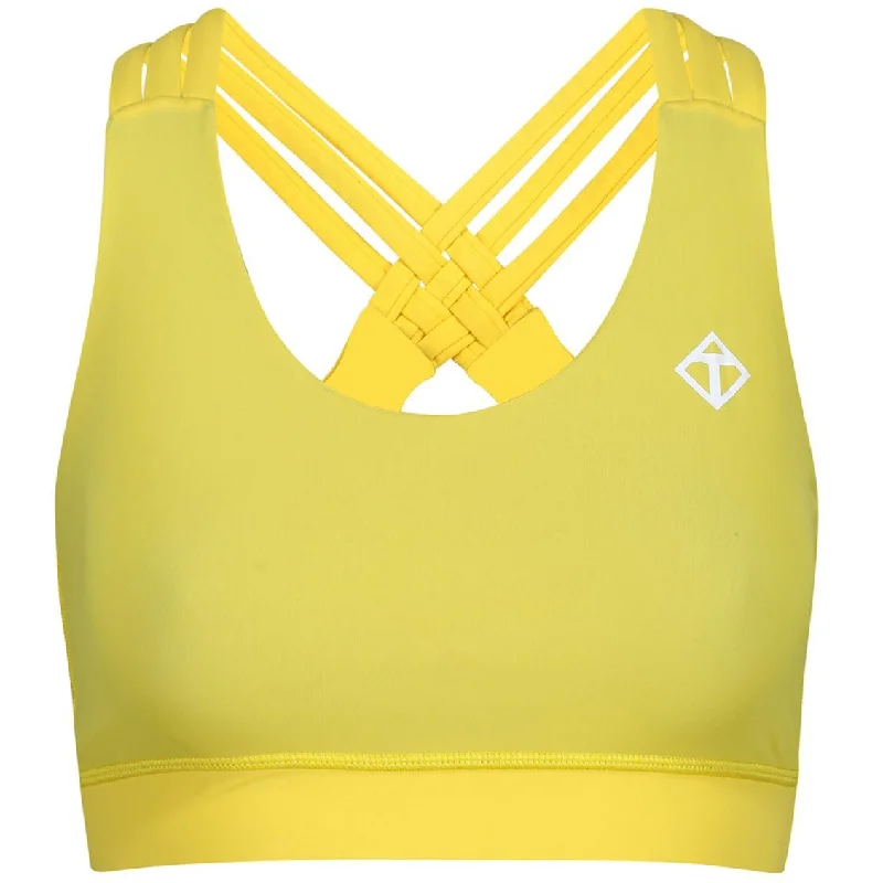 Yellow Cross Back Bra Traditional Women's 