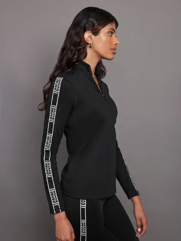 Thermal Top Long Sleeve - Black Sleek Women's Metallic