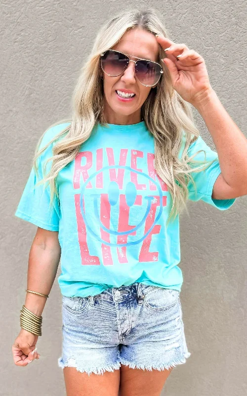 Smile River Life Dyed Graphic T-shirt Bold Women's Statement