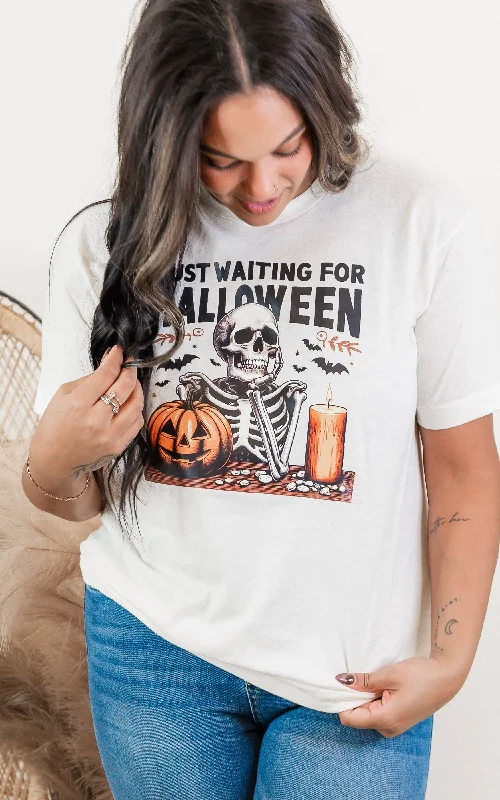 Just Waiting for Halloween Again Graphic T-shirt - FINAL SALE Confident Women's High - fashion Just Waiting for Halloween Again Graphic T-shirt - FINAL SALE Confident Women's High - fashion